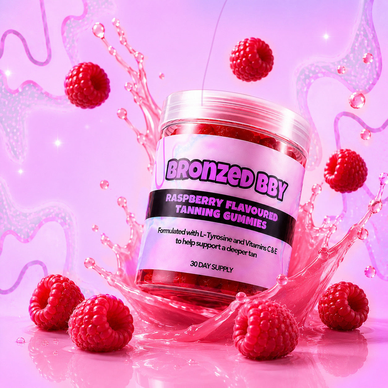 Raspberry Tan Enhancing Gummies (Month supply)